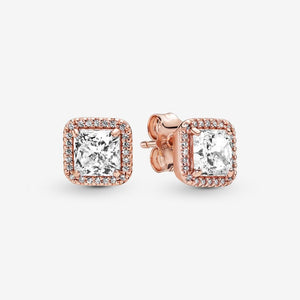 Pandora Square Sparkle Halo Stud Earrings