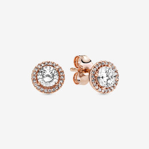 Pandora Round Sparkle Halo Stud Earrings