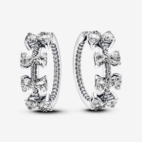 Pandora Sparkling Bow Row Hoop Earrings