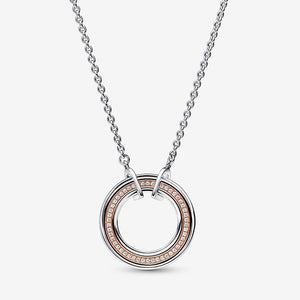 Pandora Signature Two tone Logo & Pavé Necklace